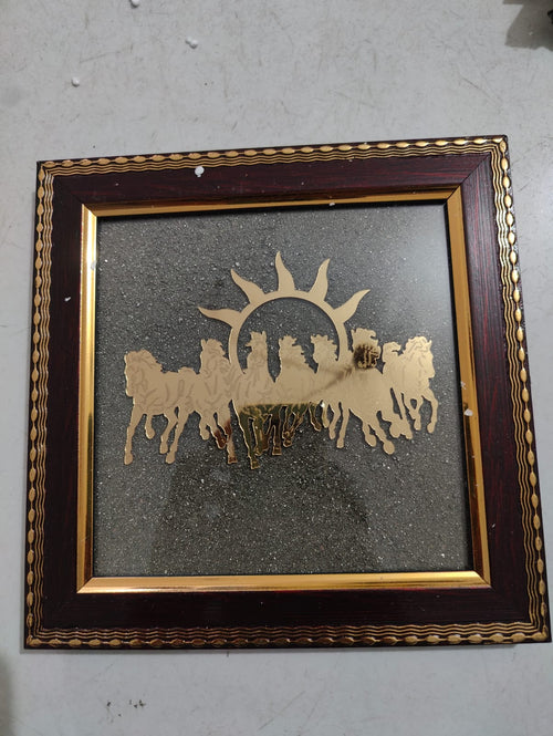 7 Horses on Raw Pyrite Frame