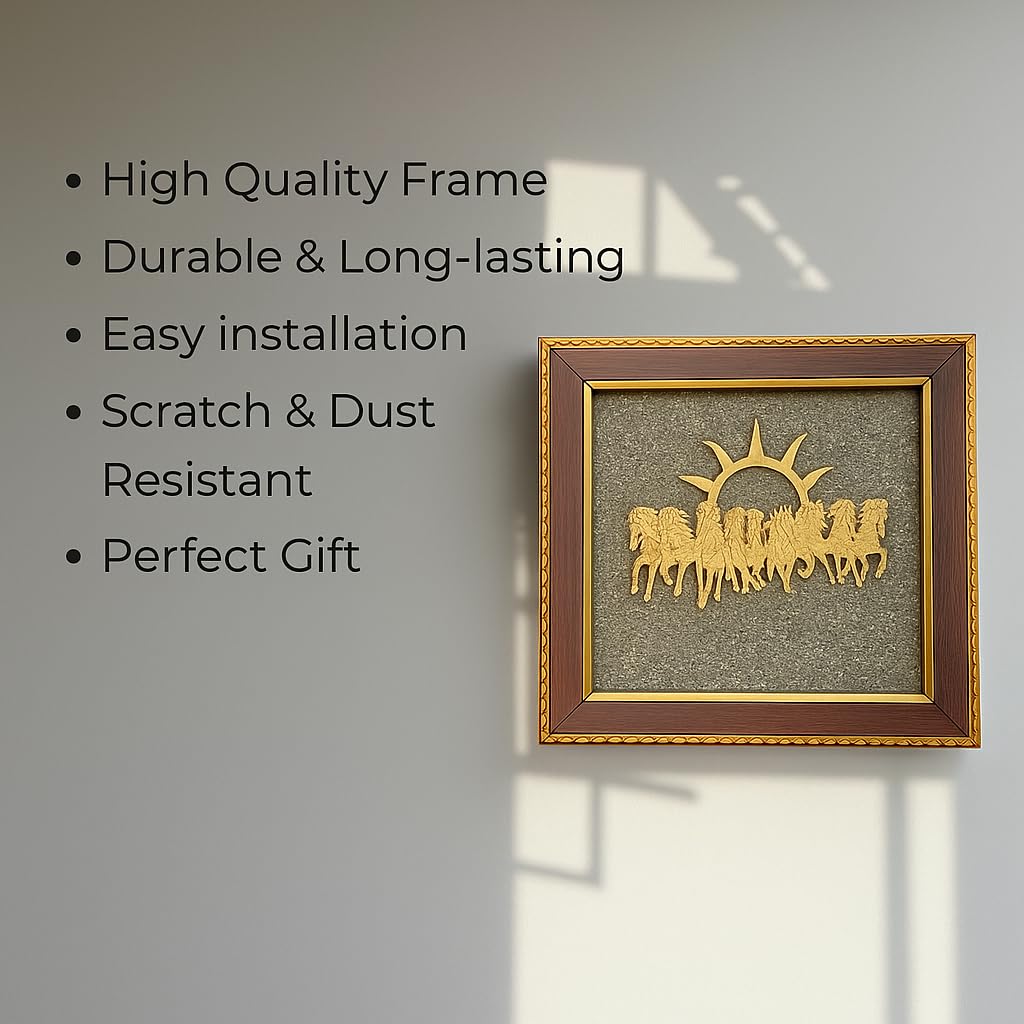 7 Horses on Raw Pyrite Frame